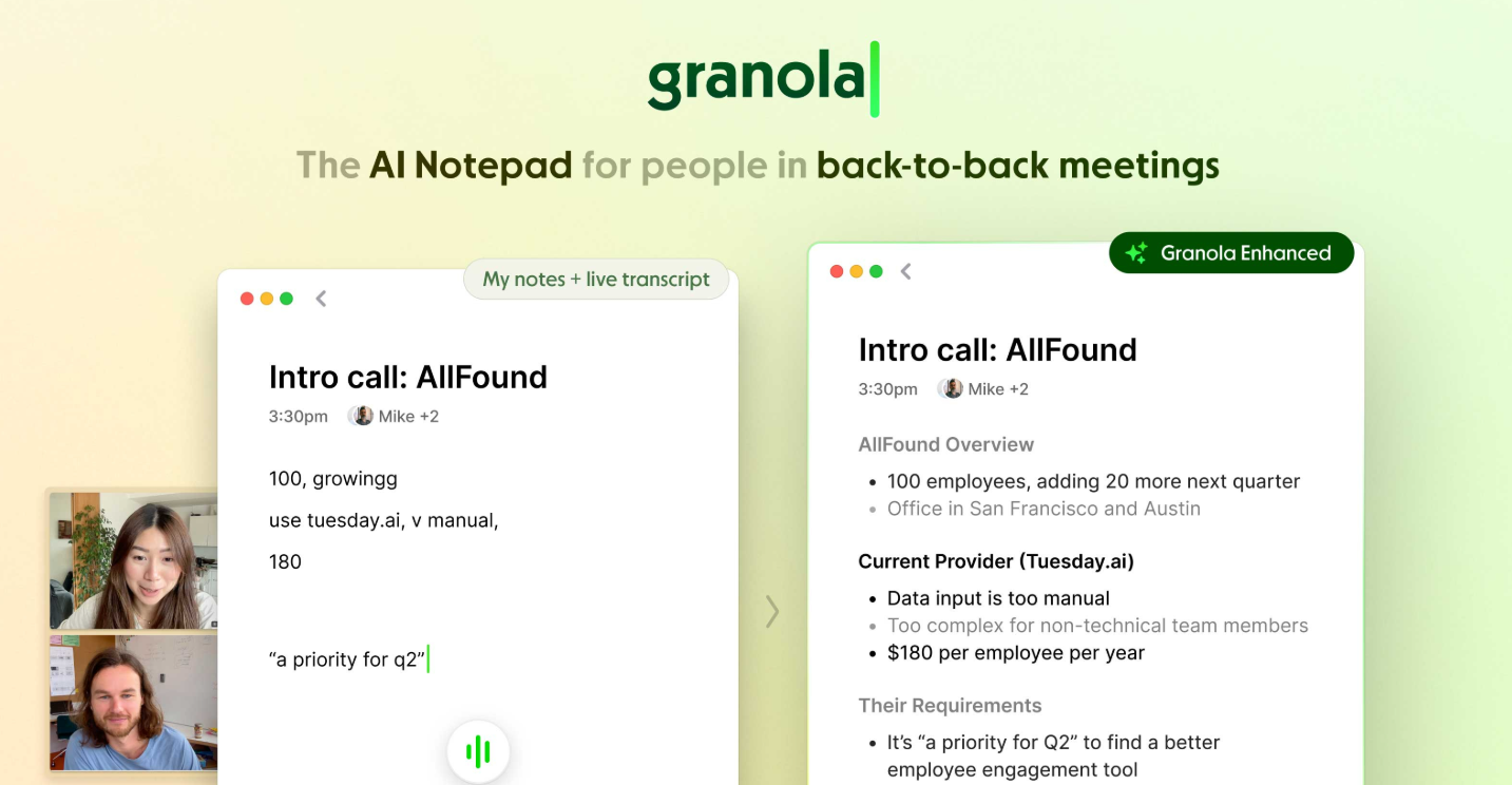 Granola – AI Notepad for back-to-back meetings